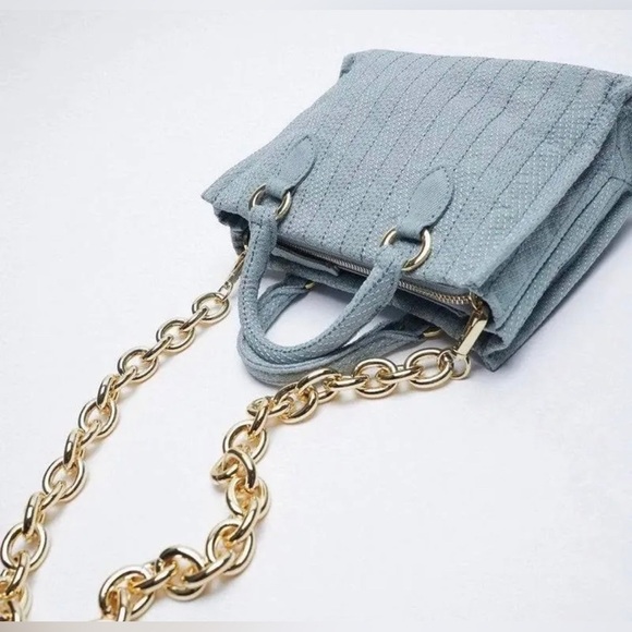 ZARA handbag,size medium,color azul NEW - Picture 4 of 12